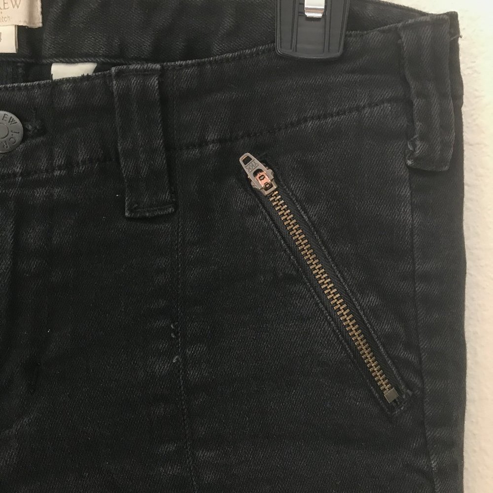Black Denim Moto skinny jeans J.Crew